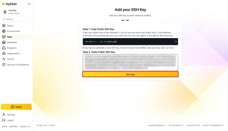 Сохранить ключ