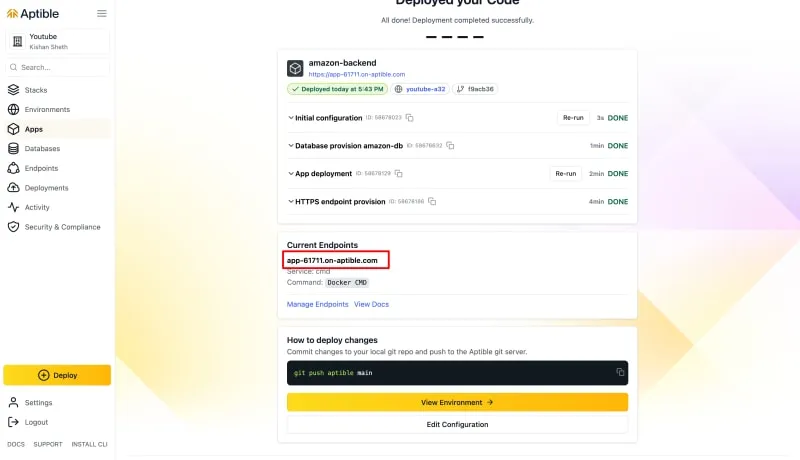 Успешное обеспечение конечной точки