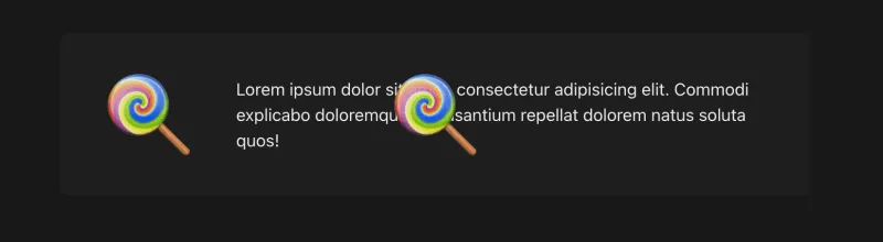 Emoji над содержимым