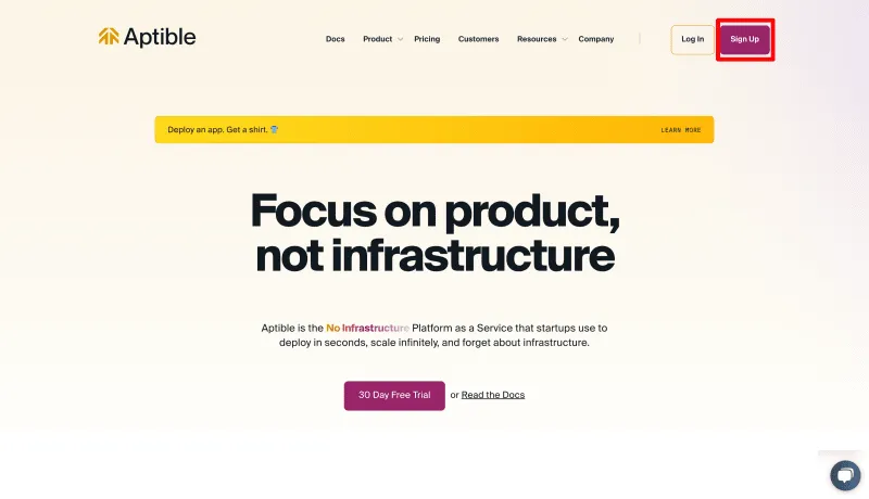 Главная страница Aptible