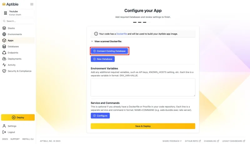 Подключить существующую БД