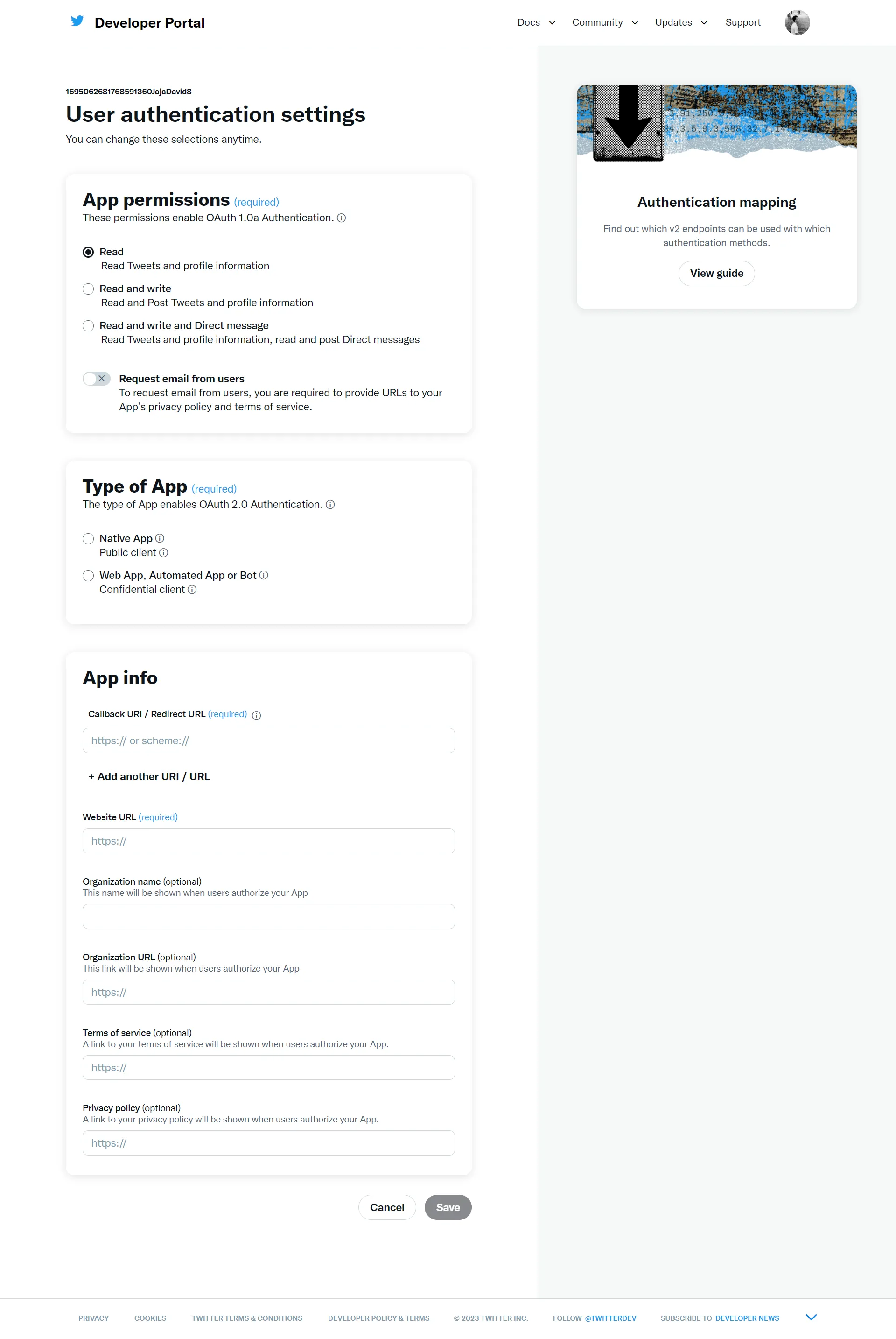 Twitter-user-auth-setup