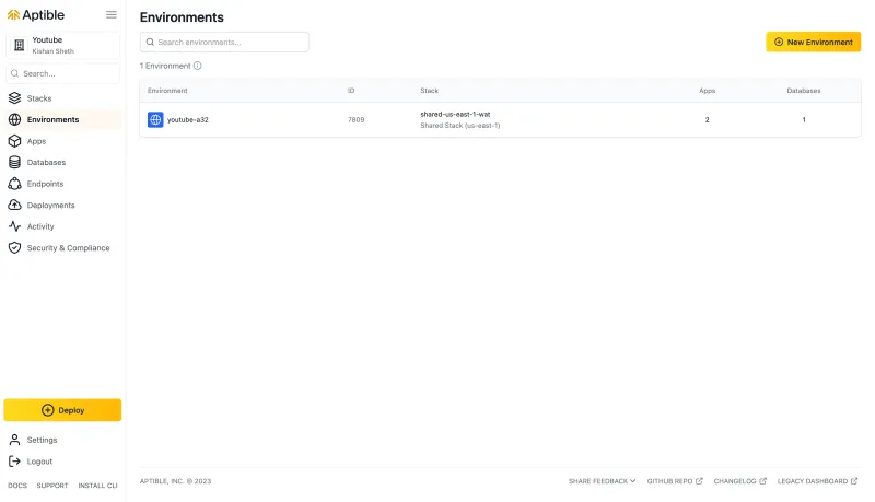 Aptible Environments