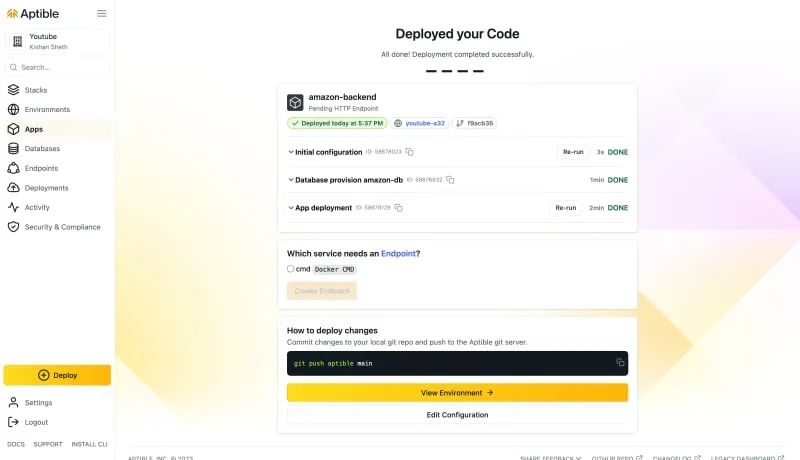 App deployement successfull